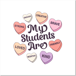 Teacher Valentines Day Positive Affirmations Candy Heart Posters and Art